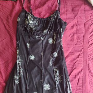Dragon Print Black Dress